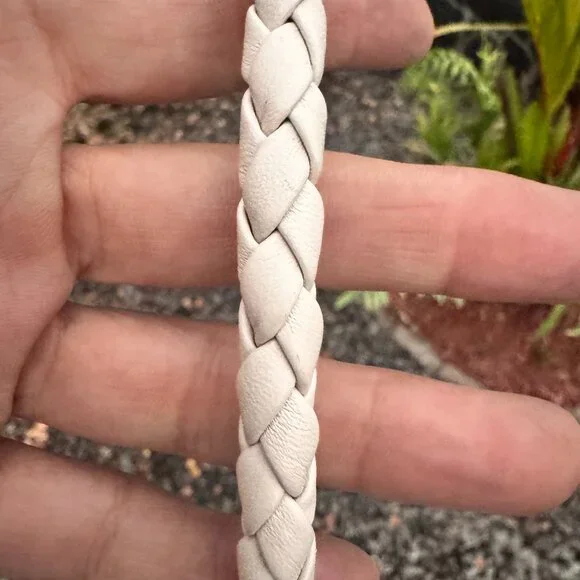 Jay Herbert by Sharif Woven Leather Crossbody Bag with Tassel – Beige/Ivory - Picture 5 of 15